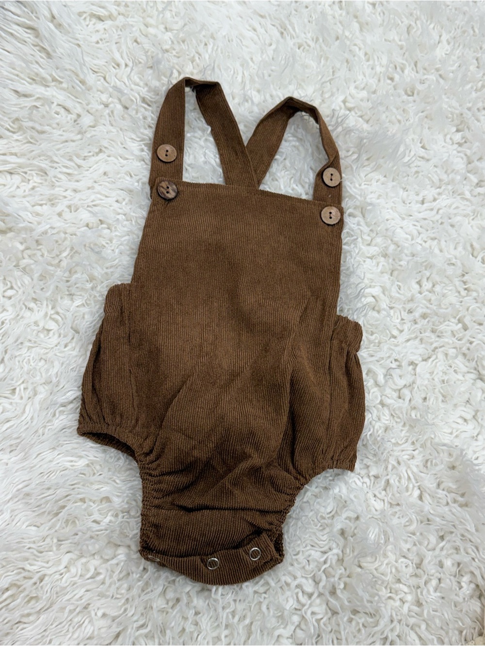Brown Baby Suspender Romper - Brand